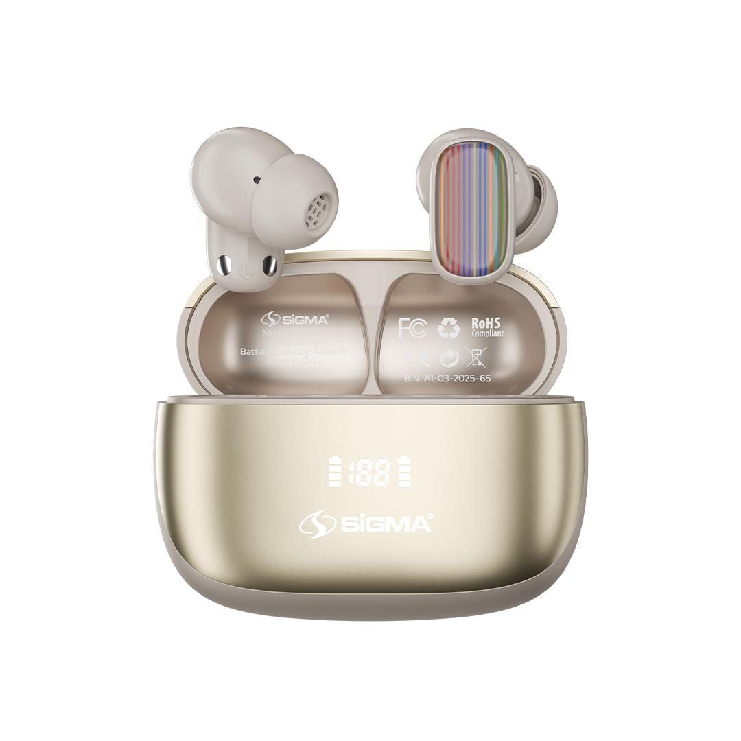 Sigma A-1 Wireless Earbuds with ANC+ENC, Transparency, Gaming & Music Modes – Best Noise Cancelling Earbuds in Pakistan