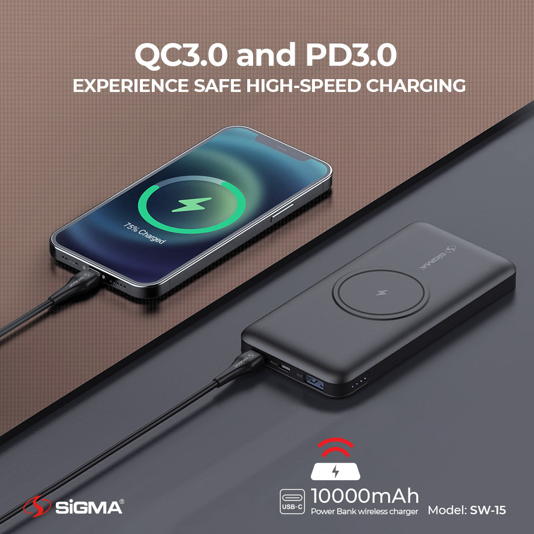 Best Fast Wireless Power Bank 10000mAh SW-15