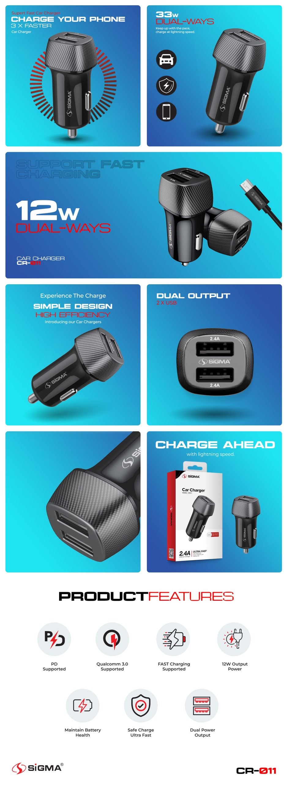 Sigma Ultra Fast Car Charger CR011