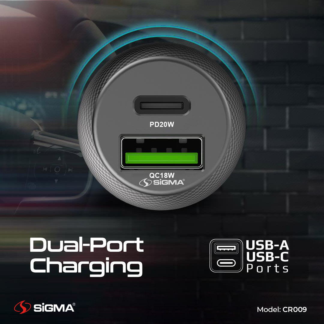 Dual Ports USB Car Charge Sigma CR009 QC3