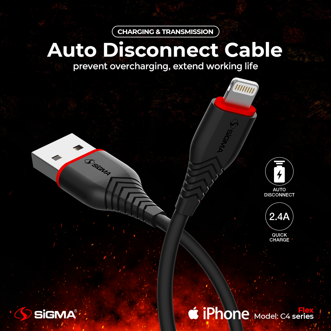 - C2.4A Flex Cable - Lightning (iPhone) C4 - Sigma Lifestylesigmalife.stylevariable