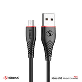Flex Micro Cable - 2.4A Auto Disconnect - C4 - Black - Sigma Lifestylesigmalife.stylevariation