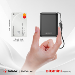 Sigma M-2 BigMini – World's Smallest 20000mAh Power Bank | Credit Card Size | Fast Charging
