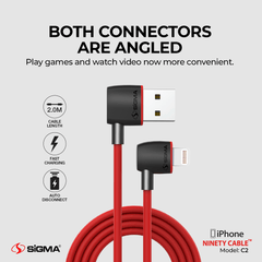 Ninety Cable Lighting For iPhone Auto Disconnect C2 - Sigma LifestyleSigma Lifestyle