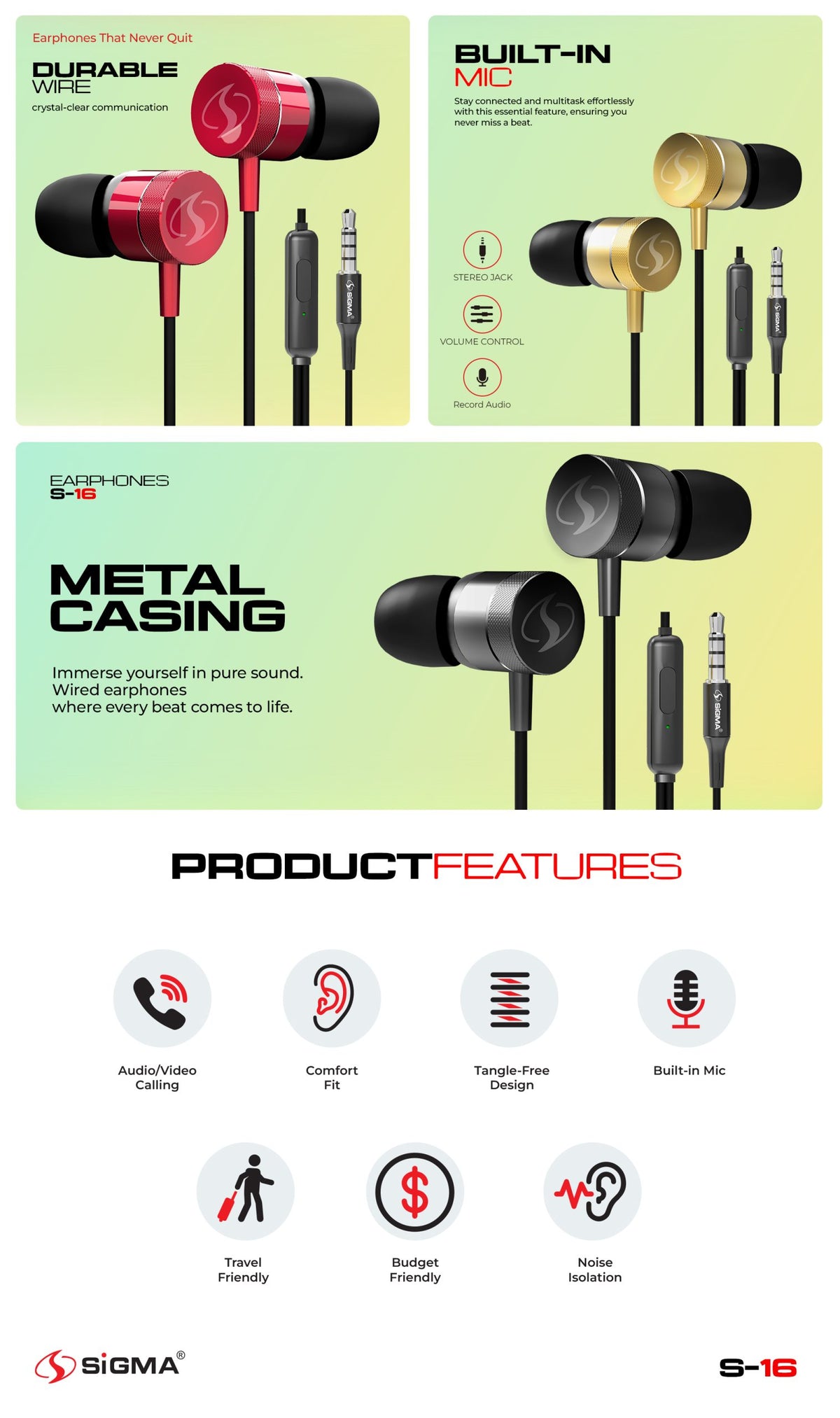 Sigma Earphones S-16