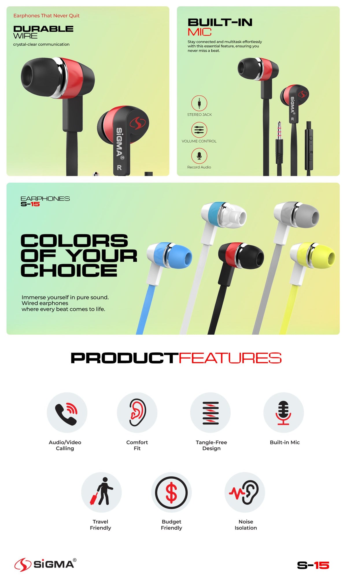 Sigma S9 Stereo Earphones