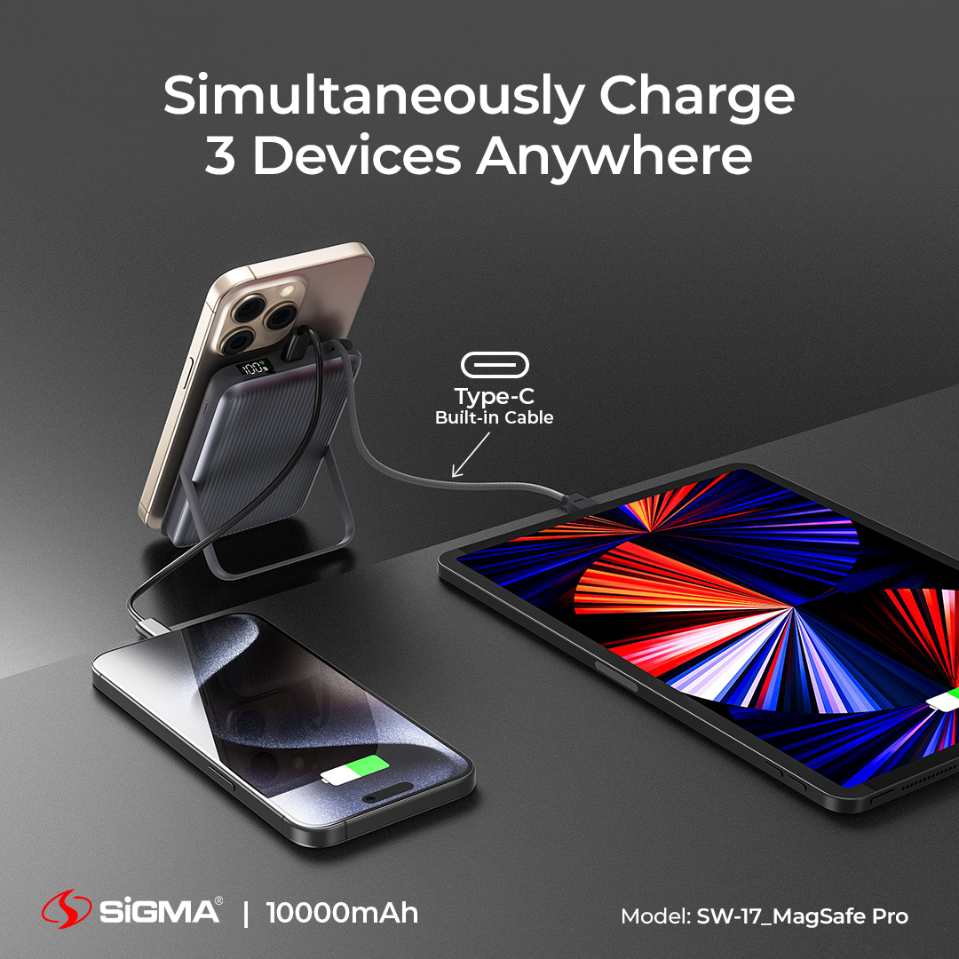 Sigma Wireless Power Bank 10000mAh SW-17 MagSafe Pro
