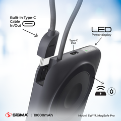 Sigma Wireless Power Bank 10000mAh SW-17 MagSafe Pro