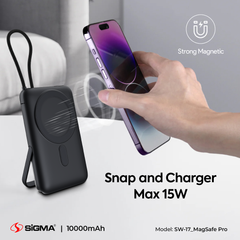Sigma Wireless Power Bank 10000mAh SW-17 MagSafe Pro