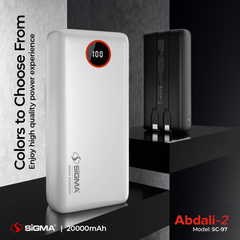 SiGMA ABDALI-2 Fast Charging Dual Ports 22.5W Power Bank 20000mAh
