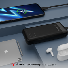 Sigma Babar-2 Power Bank 20000mAh 10.5W Charger for iPhone