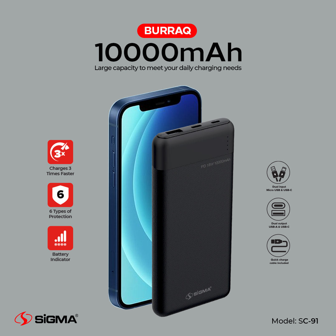Sigma Burraq 10000mAh Power Bank Price in Pakistan