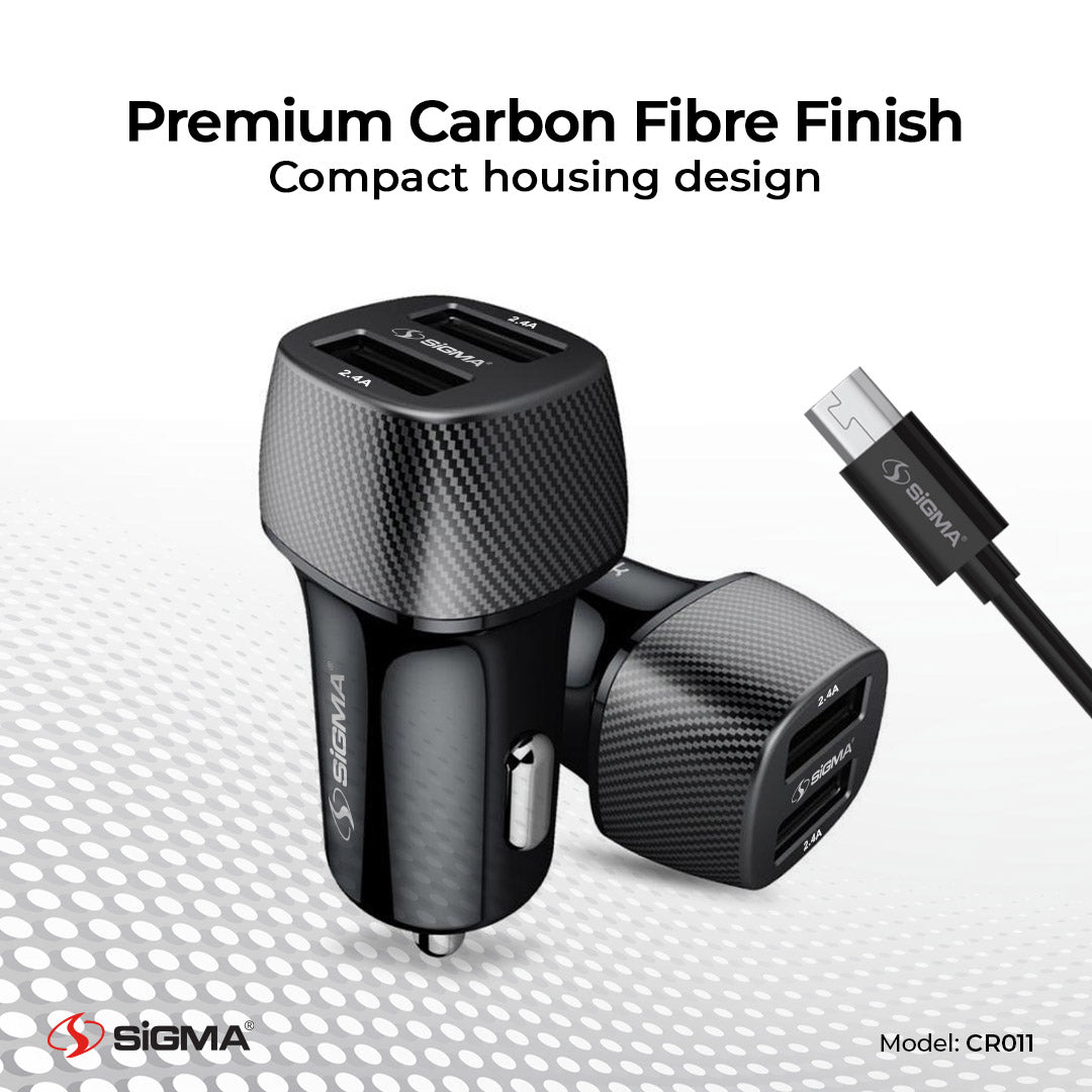 Sigma CR011 2.4A Dual USB Ultra Fast Car Charger