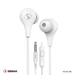 Sigma Hi-Definition White Stereo Earphones S15