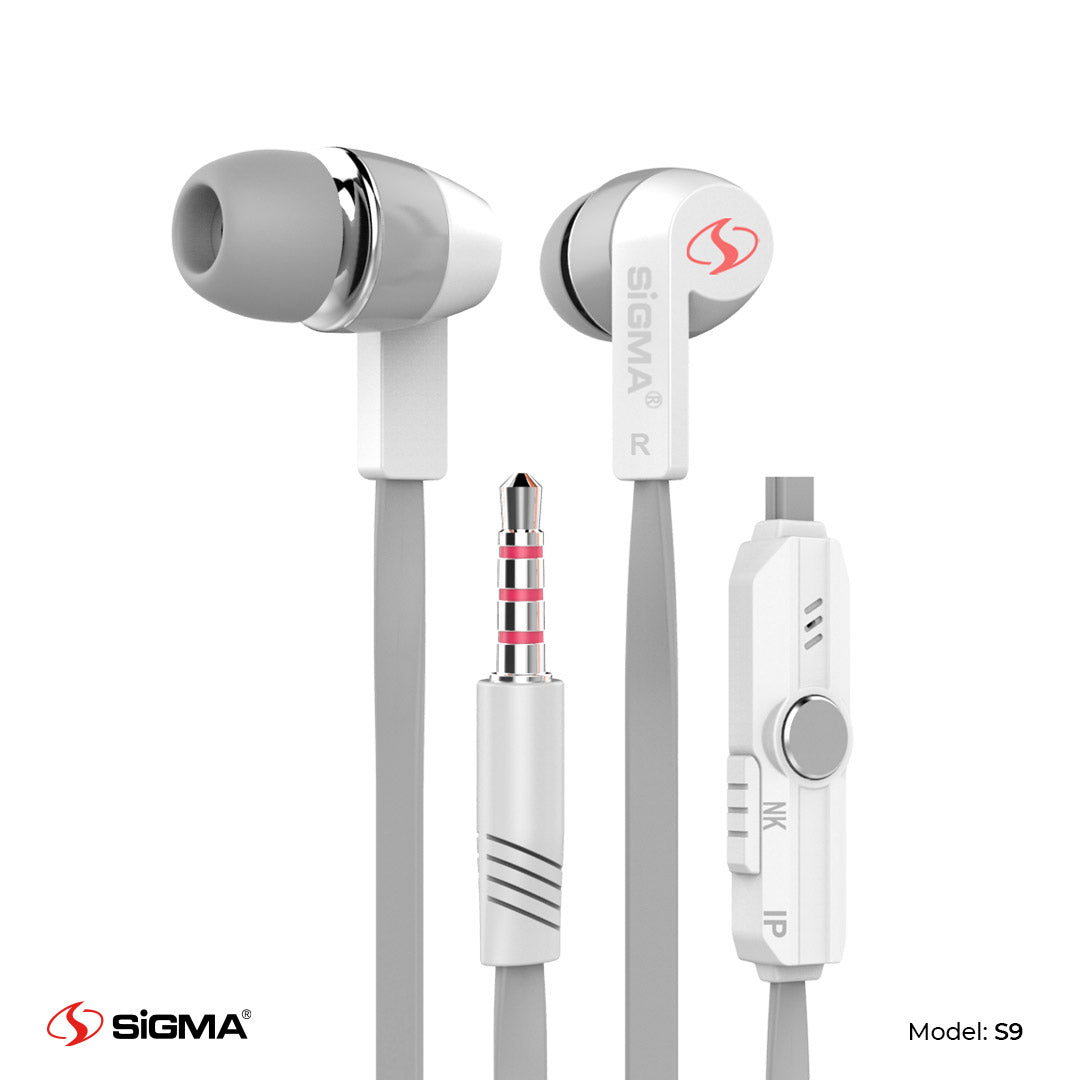 Sigma High Quality Stereo Earphones S9 Gray