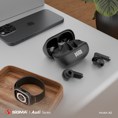 Sigma Audi A-2 Wireless Earbuds with Active Noise Cancellation, ENC calling, and low-latency gaming – premium ANC earbuds in Pakistan