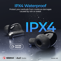 Sigma Audi A-2 Wireless Earbuds with Active Noise Cancellation, ENC calling, and low-latency gaming – premium ANC earbuds in Pakistan