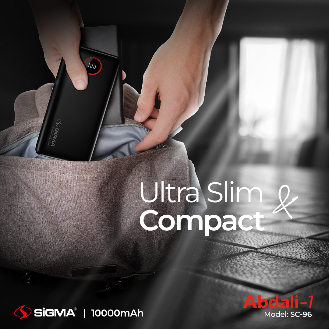 SiGMA ABDALI-1 (2in1) Power Bank 10000mAh SC-96 | 22.5W Fast Charging, Dual Ports