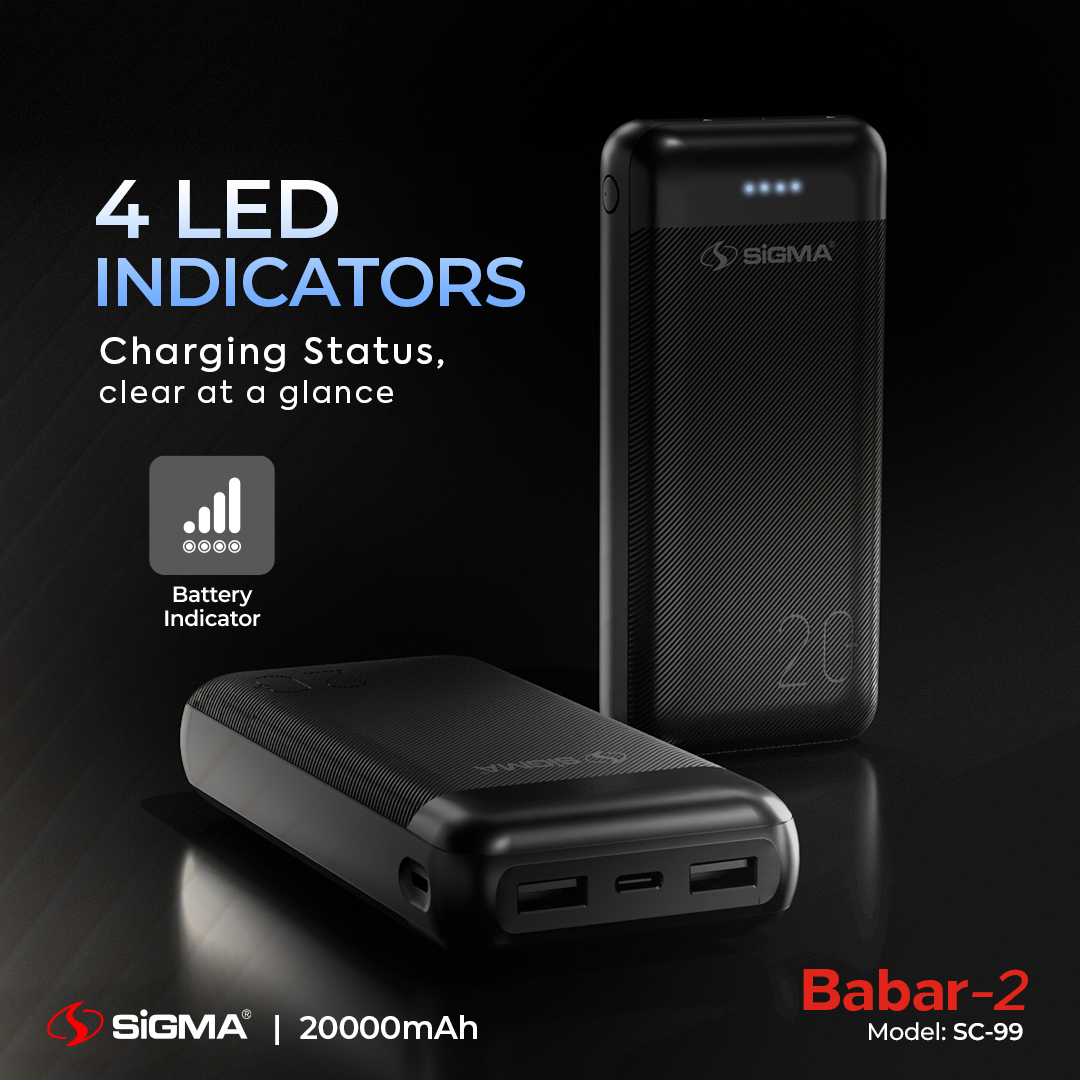 Sigma Babar-2 Power Bank 20000mAh SC-99 | 10.5W Charger for iPhone