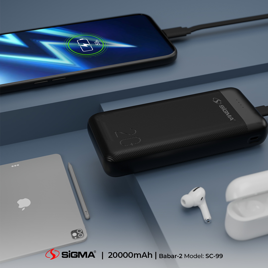 Sigma Babar-2 Power Bank 20000mAh SC-99 | 10.5W 
Charger for iPhone