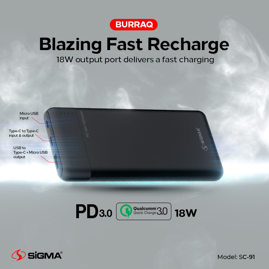 Sigma Burraq Power Bank 10000mAh SC-91