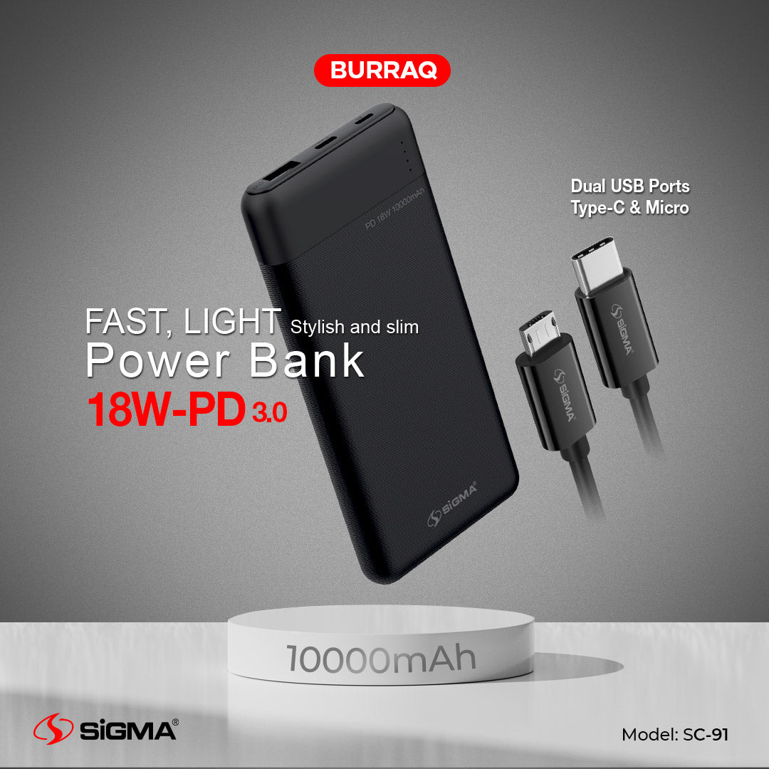 Sigma Burraq Power Bank 10000mAh SC-91