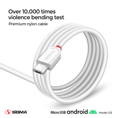 MICRO HIGH SPEED CABLE 2.4A C - 3 - Sigma LifestyleSigma Lifestyle