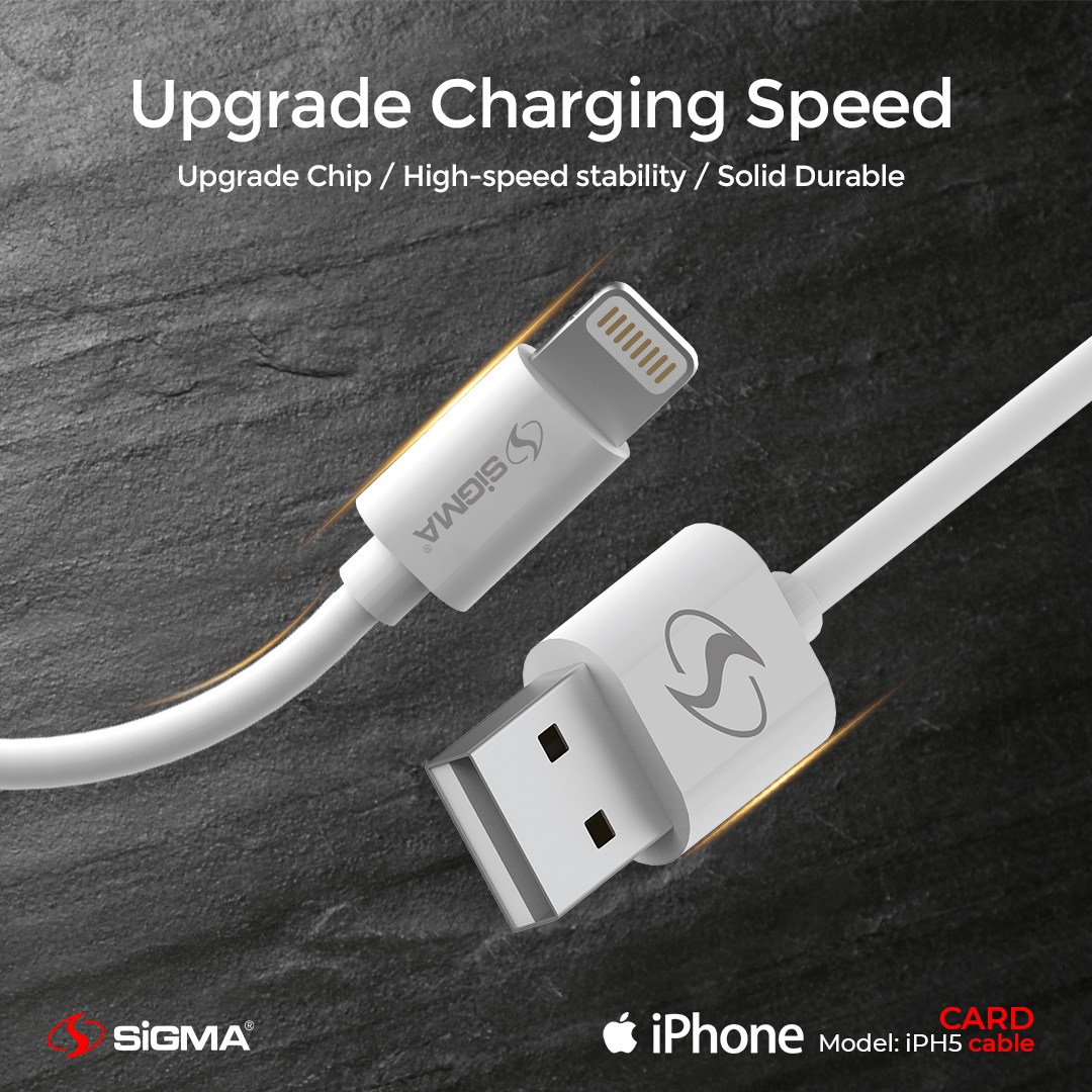 Lightning (iPhone) 3A Charge + Sync 2in1 Data Card Cable - Sigma LifestyleSigma Lifestyle