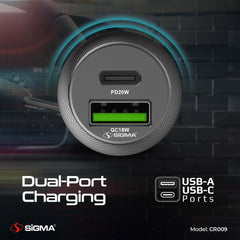 Dual Ports USB Car Charge Sigma CR009 QC3