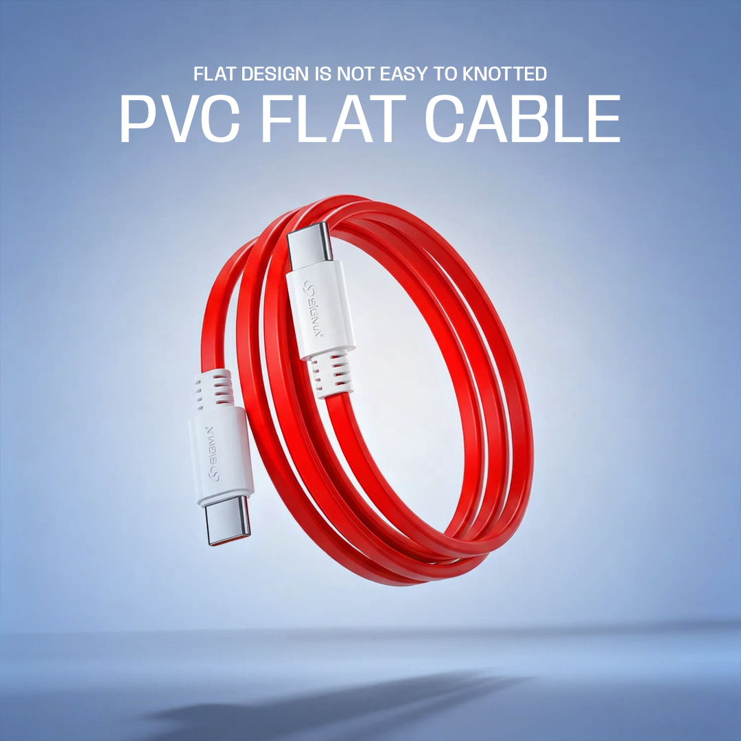 Sigma C to C Flat Cable F1 – 60W Fast Charging Type-C to Type-C Cable
