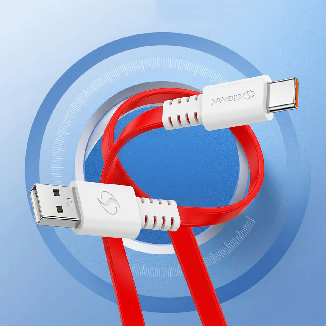 Sigma Type-C Flat Cable F1 – 3A Fast Charging USB to Type-C Cable for Android