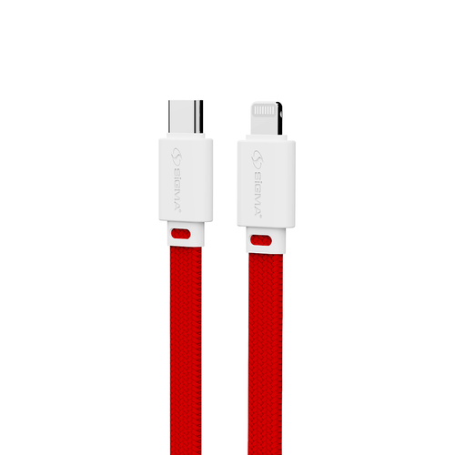 Sigma Type C to Lightning Braided Cable delivers fast 27W PD charging for iPhone & iPad from any USB-C source. Durable braided design. Buy Now!