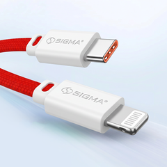 Sigma Type C to Lightning Braided Cable delivers fast 27W PD charging for iPhone & iPad from any USB-C source. Durable braided design. Buy Now!