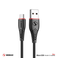 Flex Micro Cable - 2.4A Auto Disconnect - C4 - Black - Sigma Lifestylesigmalife.stylevariation