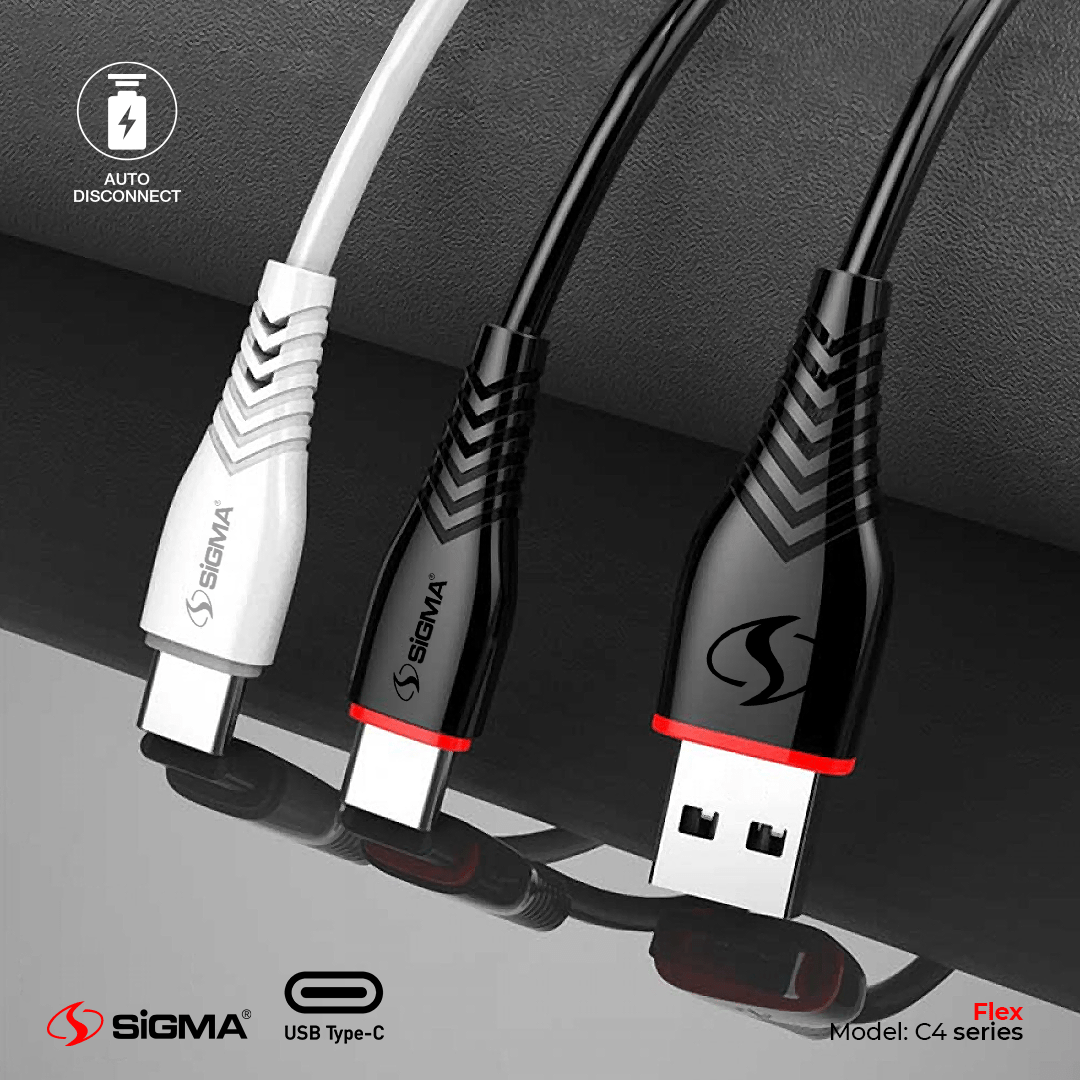 Flex Type - C Cable - 2.4A Auto Disconnect - C4 - Sigma Lifestylesigmalife.stylevariable