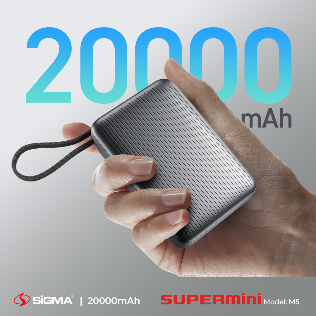 Sigma 45W Type-C Power Bank 20000mAh – Compact & Travel-Ready Design