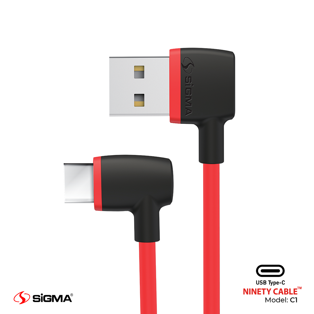 Sigma Disconnect 90° Type-C Cable C1 – 2.4A Fast Charging Data Cable