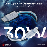 SiGMA 30W PD SERIES CABLE Lightning to C Model: PD-4