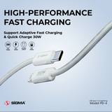 SiGMA 30W PD SERIES CABLE Lightning to C Model: PD-4