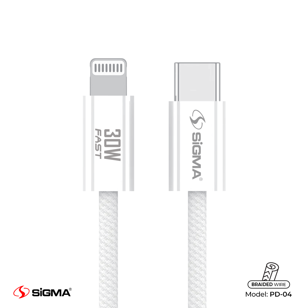 SiGMA 30W PD SERIES CABLE Lightning to C Model: PD-4