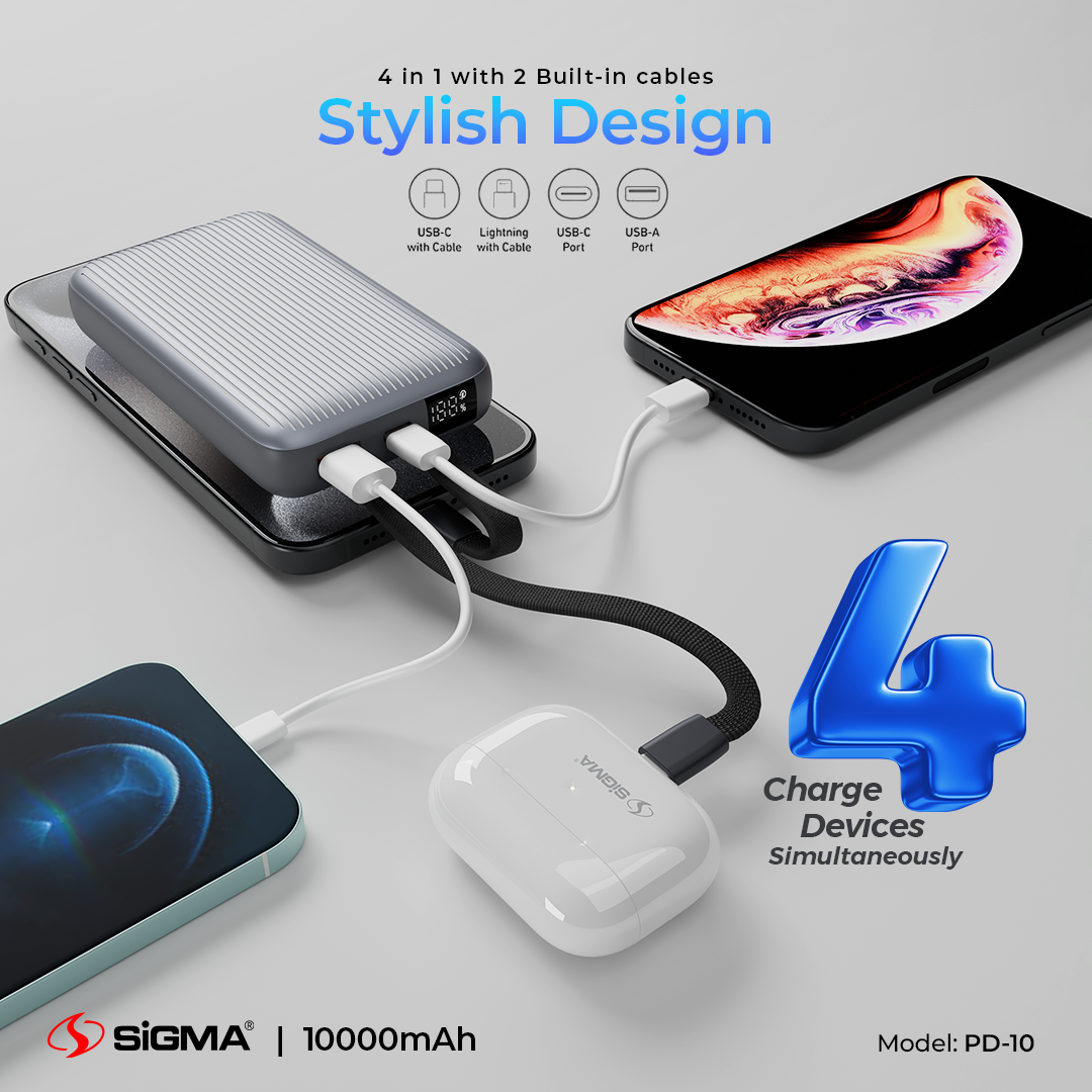 SIGMA 4 IN 1 10000 mAh Power Bank PD-10