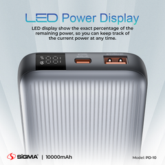 SIGMA 4 IN 1 10000 mAh Power Bank PD-10