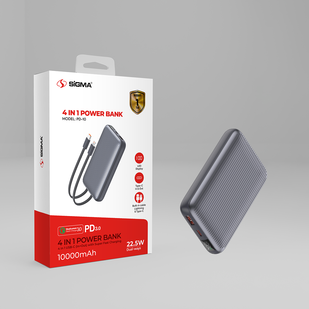 SIGMA 4 IN 1 10000 mAh Power Bank PD-10 box