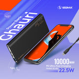 Sigma Ghauri Power Bank 10000mAh SC-94 | 22.5W Fast Charging for iPhone & Android