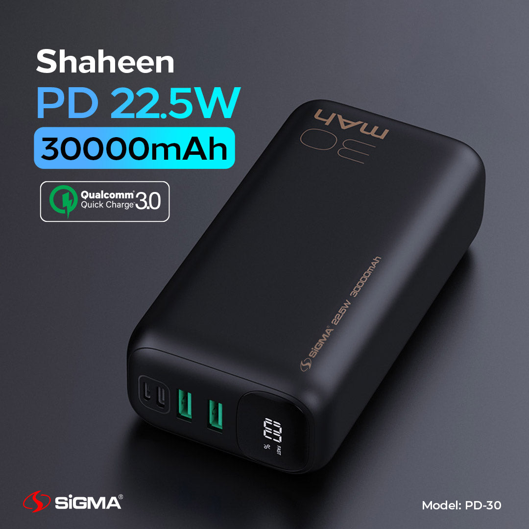 Sigma Shaheen Power Bank 30000mAh PD-30