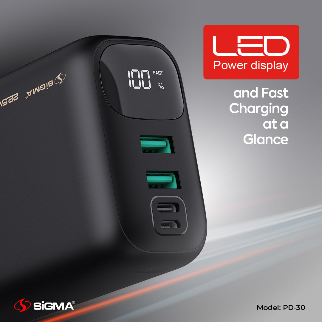 Sigma Shaheen Power Bank 30000mAh PD-30