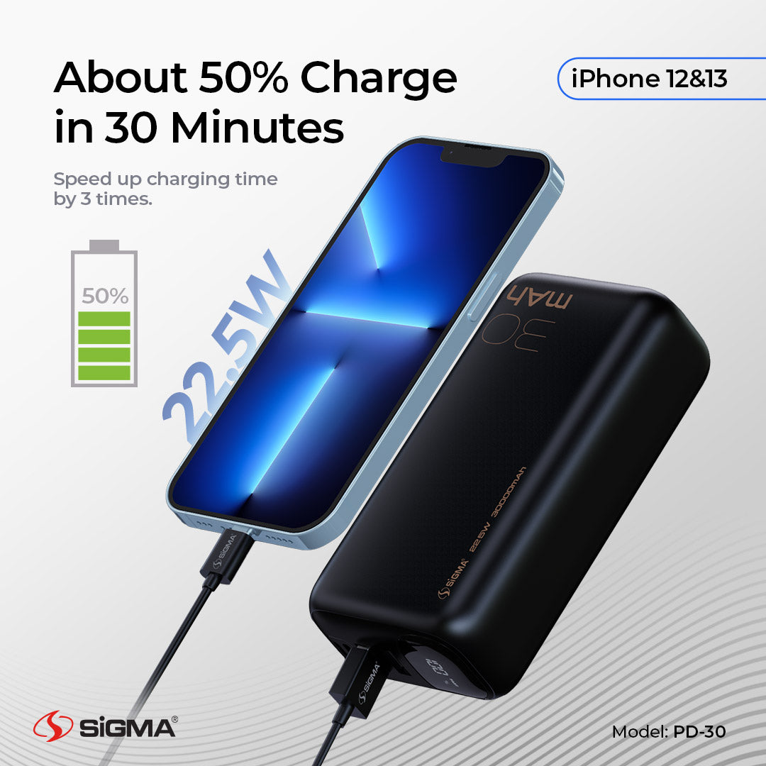 Sigma Shaheen Power Bank 30000mAh PD-30