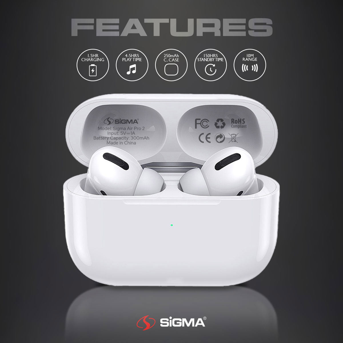 SiGMA Wireless Earbuds Air Pro 2