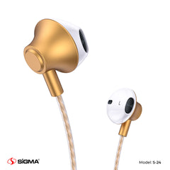 Sigma S24 Metal Casing Earphones Gold