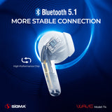 SiGMA Wireless Earbuds Wave t4 TWS